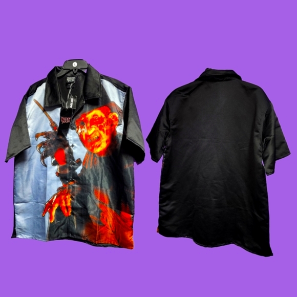 Freddy Vs. Jason Freddy Sublimated Woven Button-Up - Picture 4 of 7